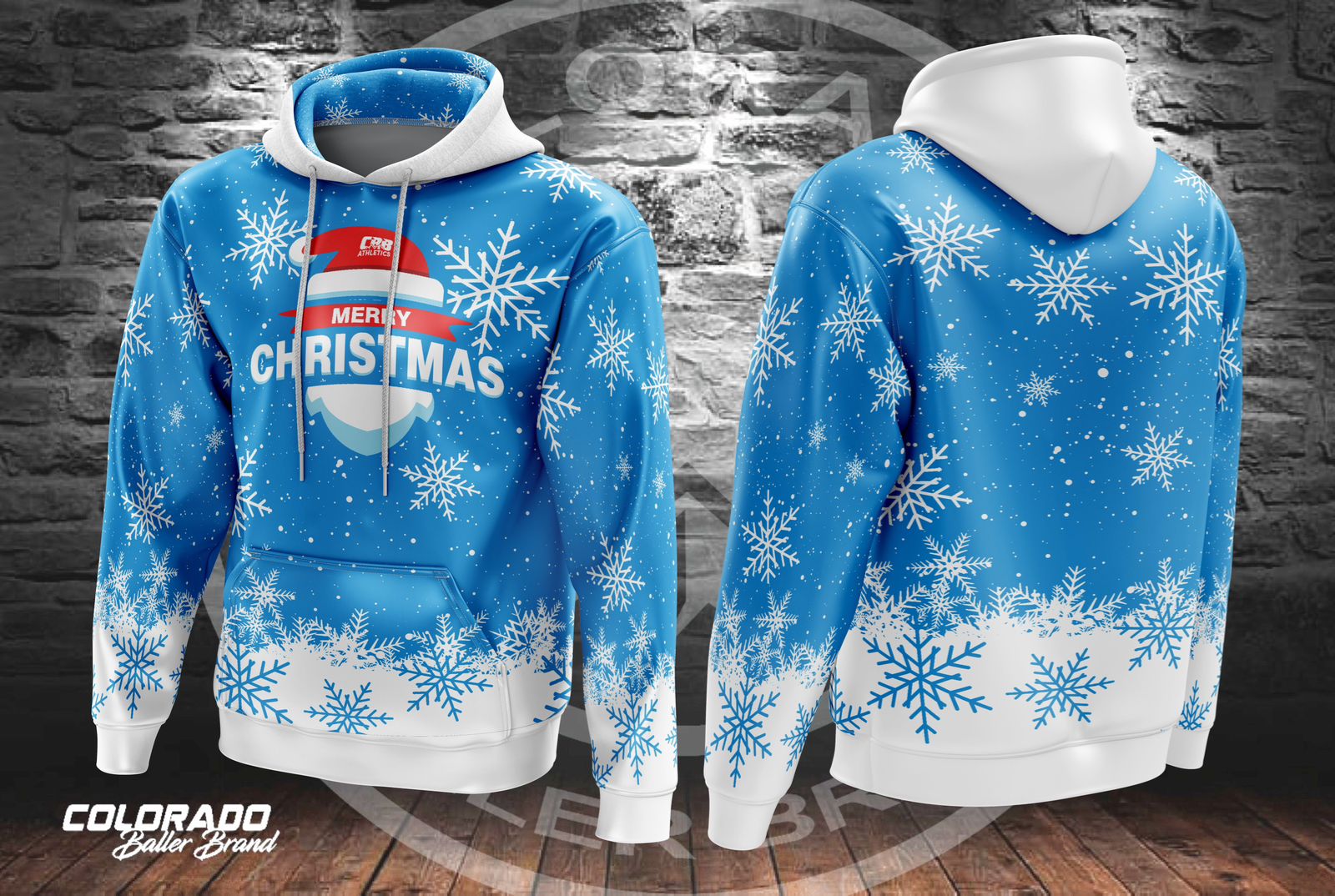 CBB Christmas 2024 Snowflake Blue Heavy Hoodie
