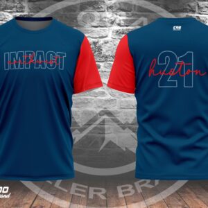 NW Impact Short Sleeve Shirt - Blue/Red Sleeve